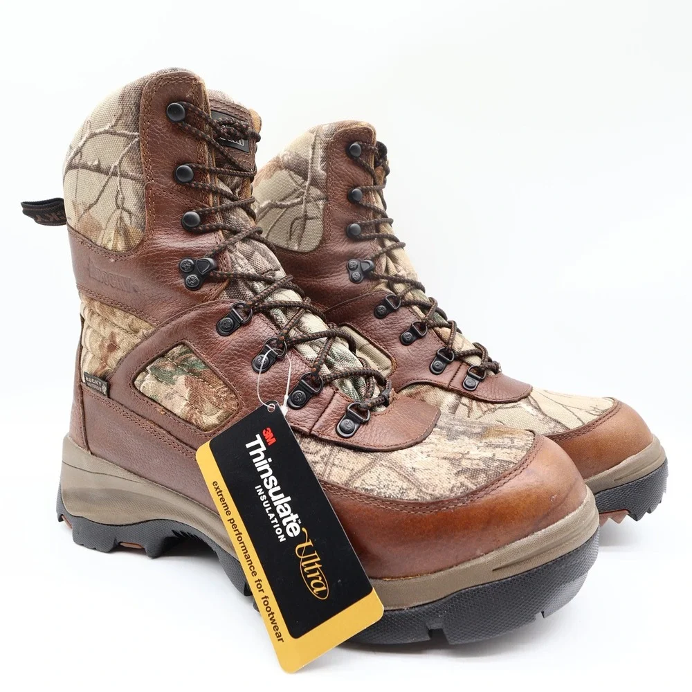 Rocky ErgoTuff Hunting Boots Mens 10.5M Camo Waterproof Insulated NIB
